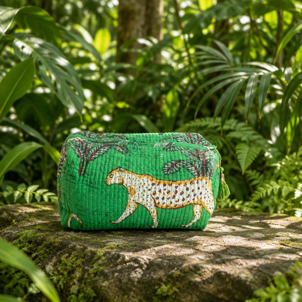 Pouch bag (Green Tiger print)